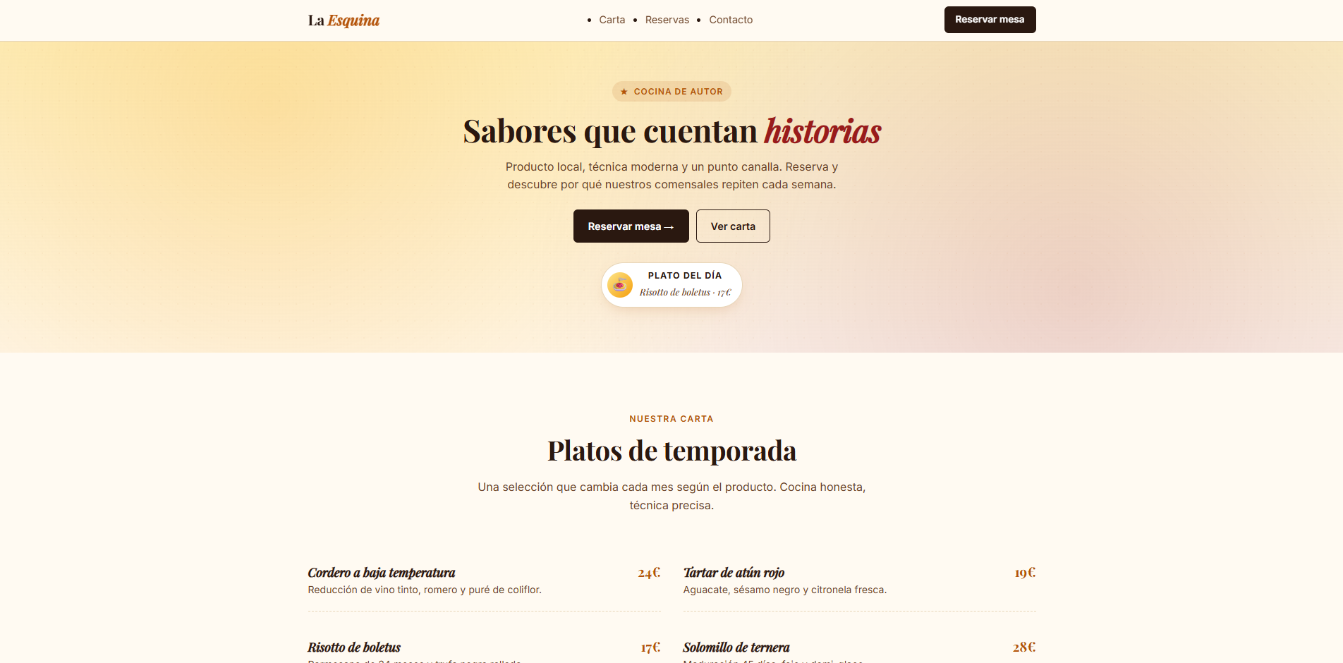 Restaurante demo preview